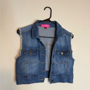 Denim Sleeveless Vest, Size Medium